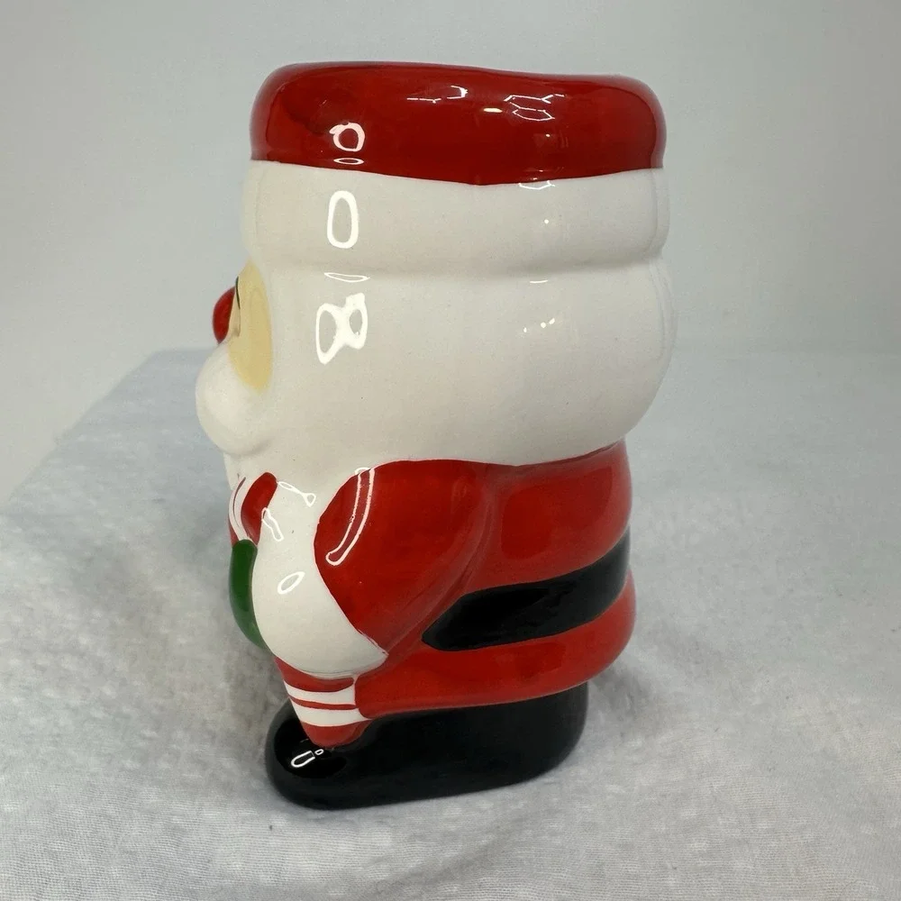 Vintage Russ Berrie Ceramic Santa Candle Holder Tea Light Christmas‎ Taiwan